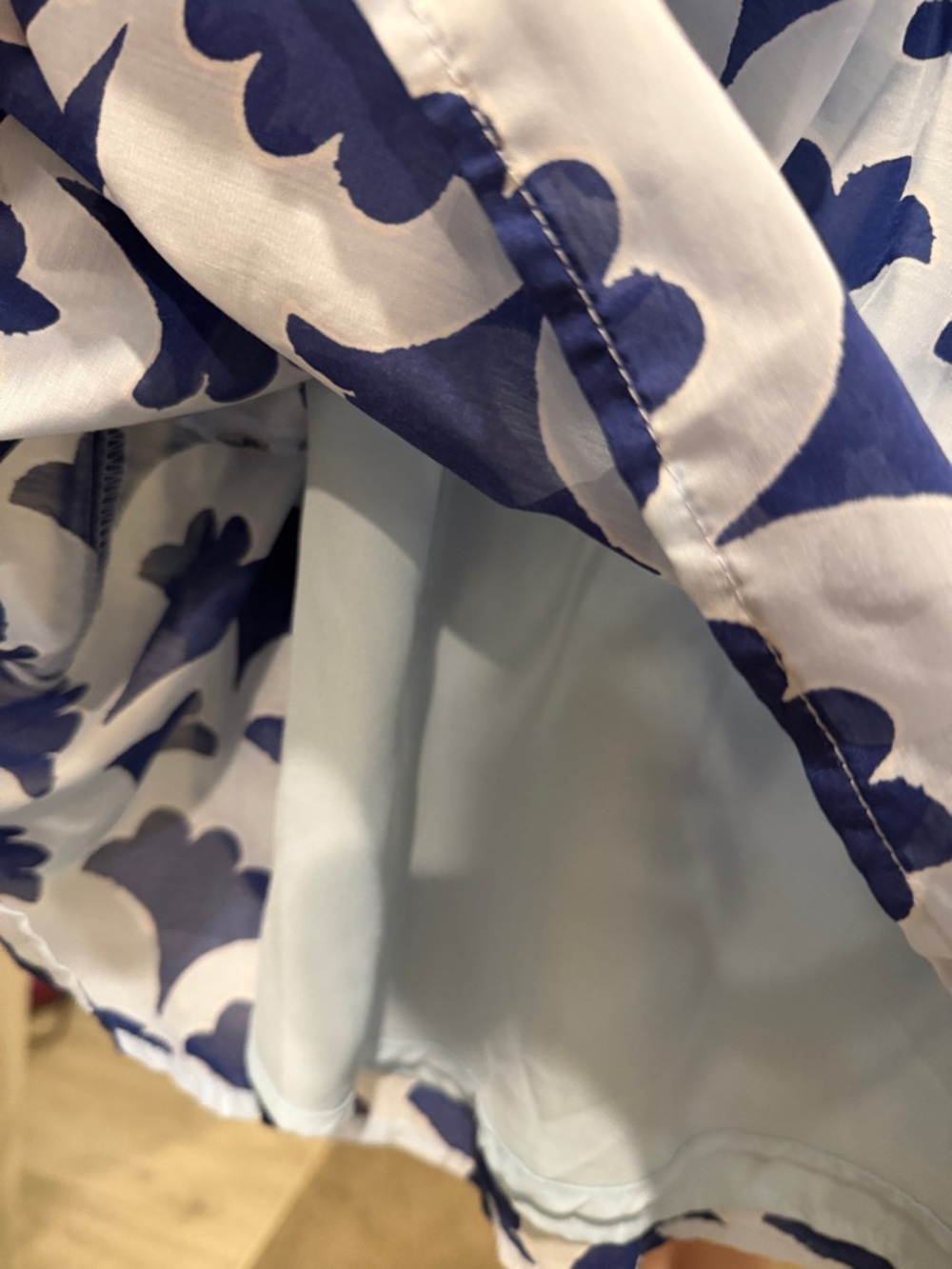 J. Marie Blue Floral-Print Mini Dress - Women's Casual Tiered Dress small - Picture 6 of 11